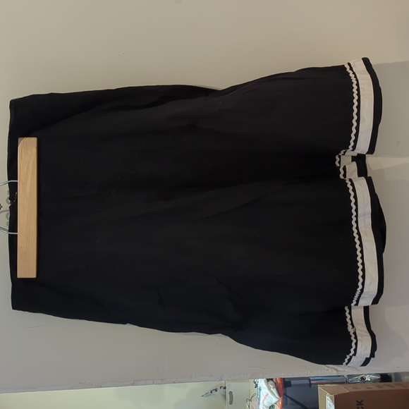 Vintage 00s Allison Taylor Size 4 black white embroidered rick rack A line - Picture 3 of 6